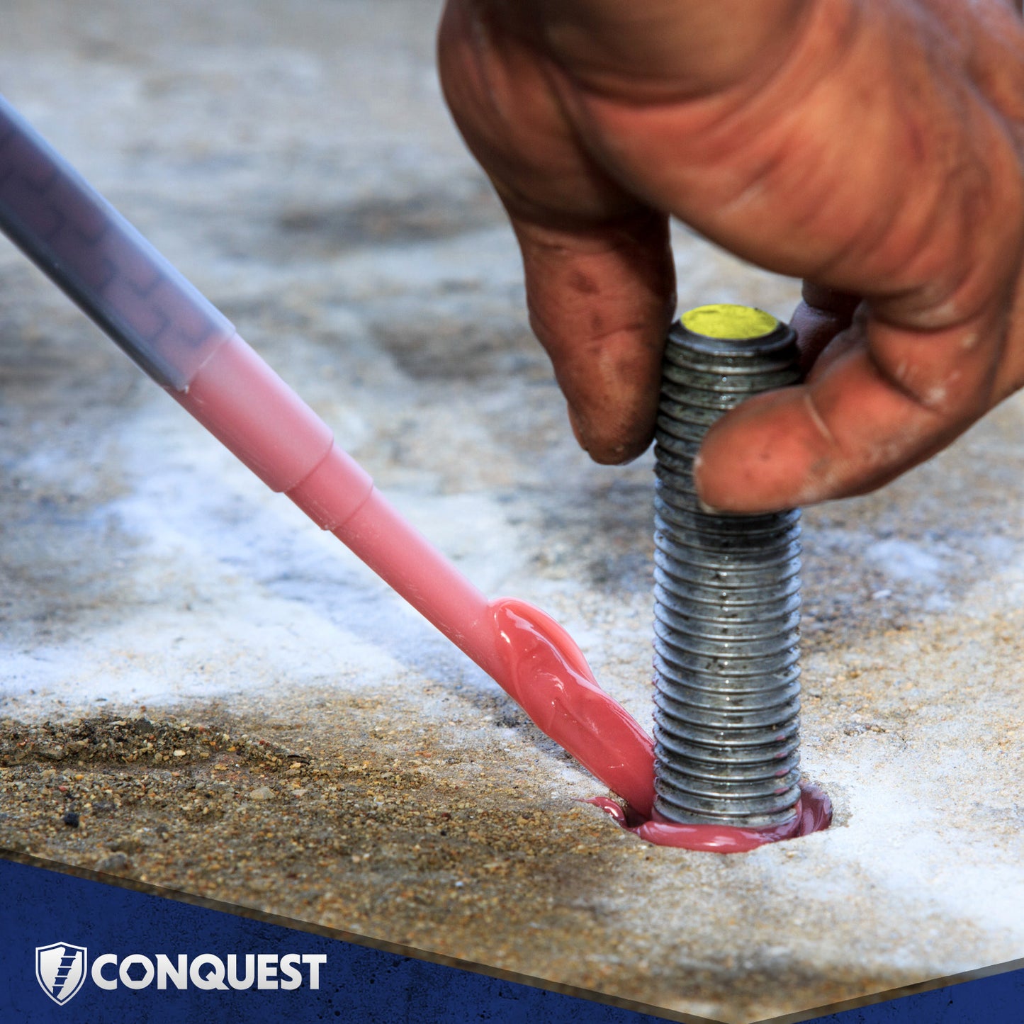 Threaded rod installed in concrete