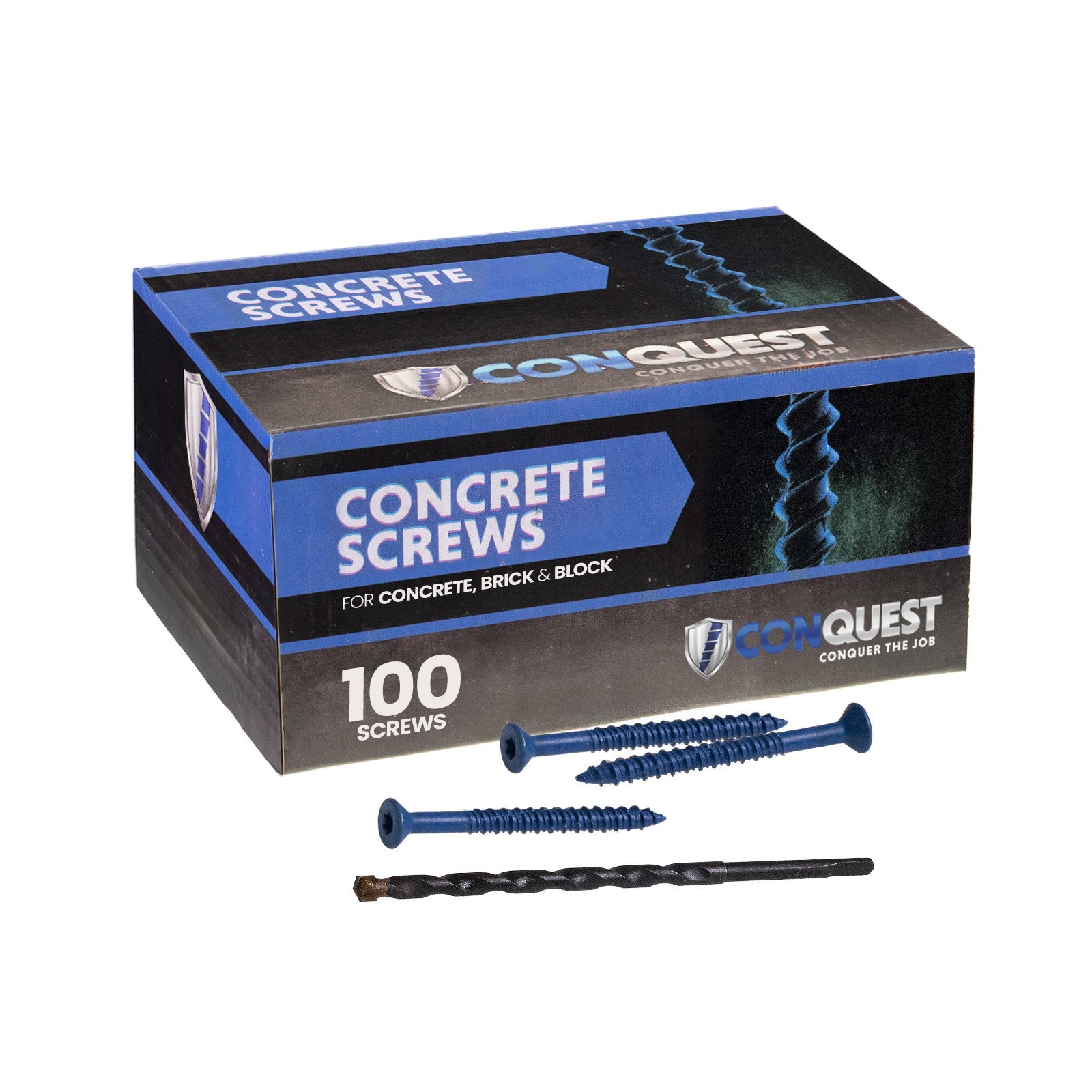 1/4" x 2-3/4" Conquest T-30 Flat Head Concrete Screw, Pkg 100