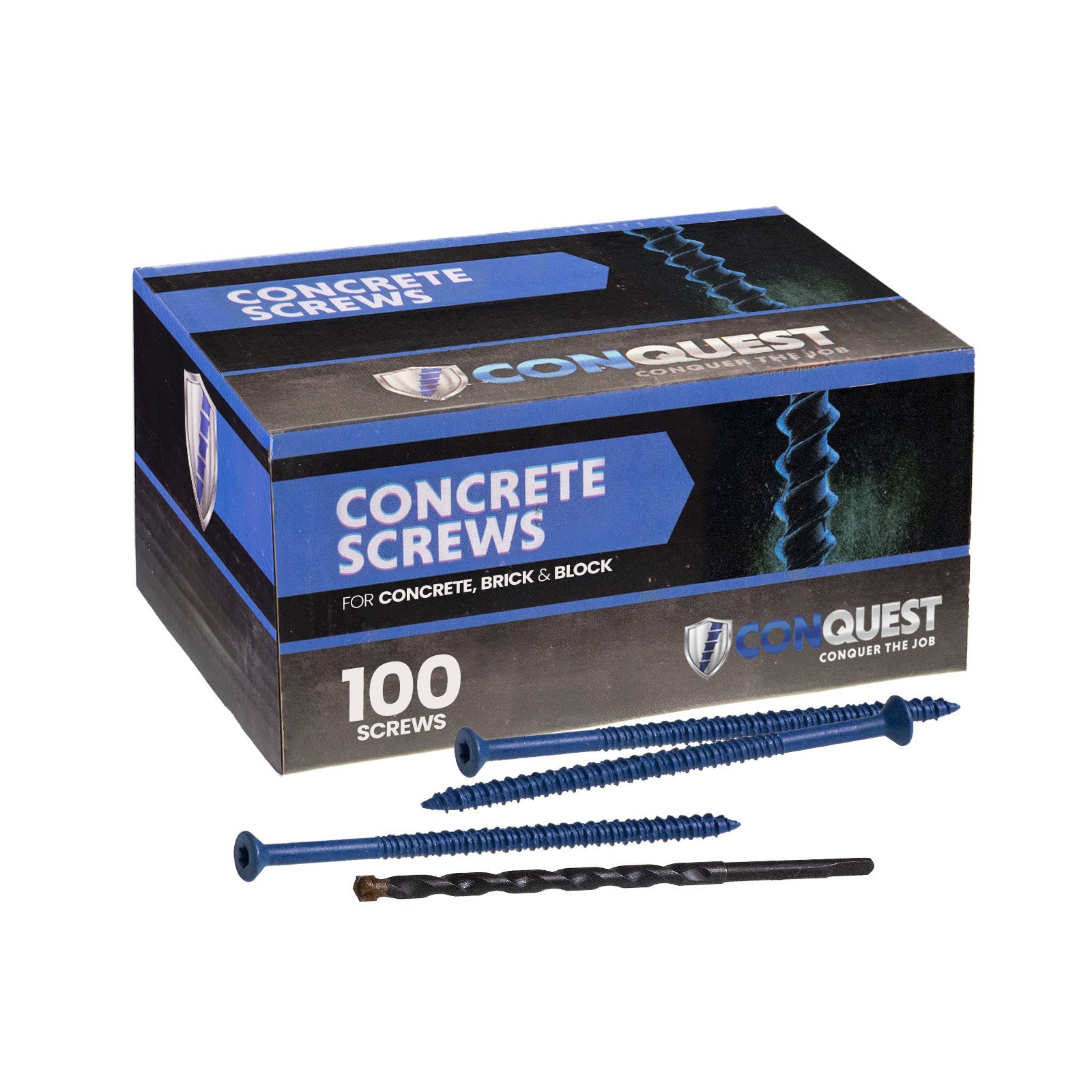 1/4" x 6" Conquest T-30 Flat Head Concrete Screw, Pkg 100