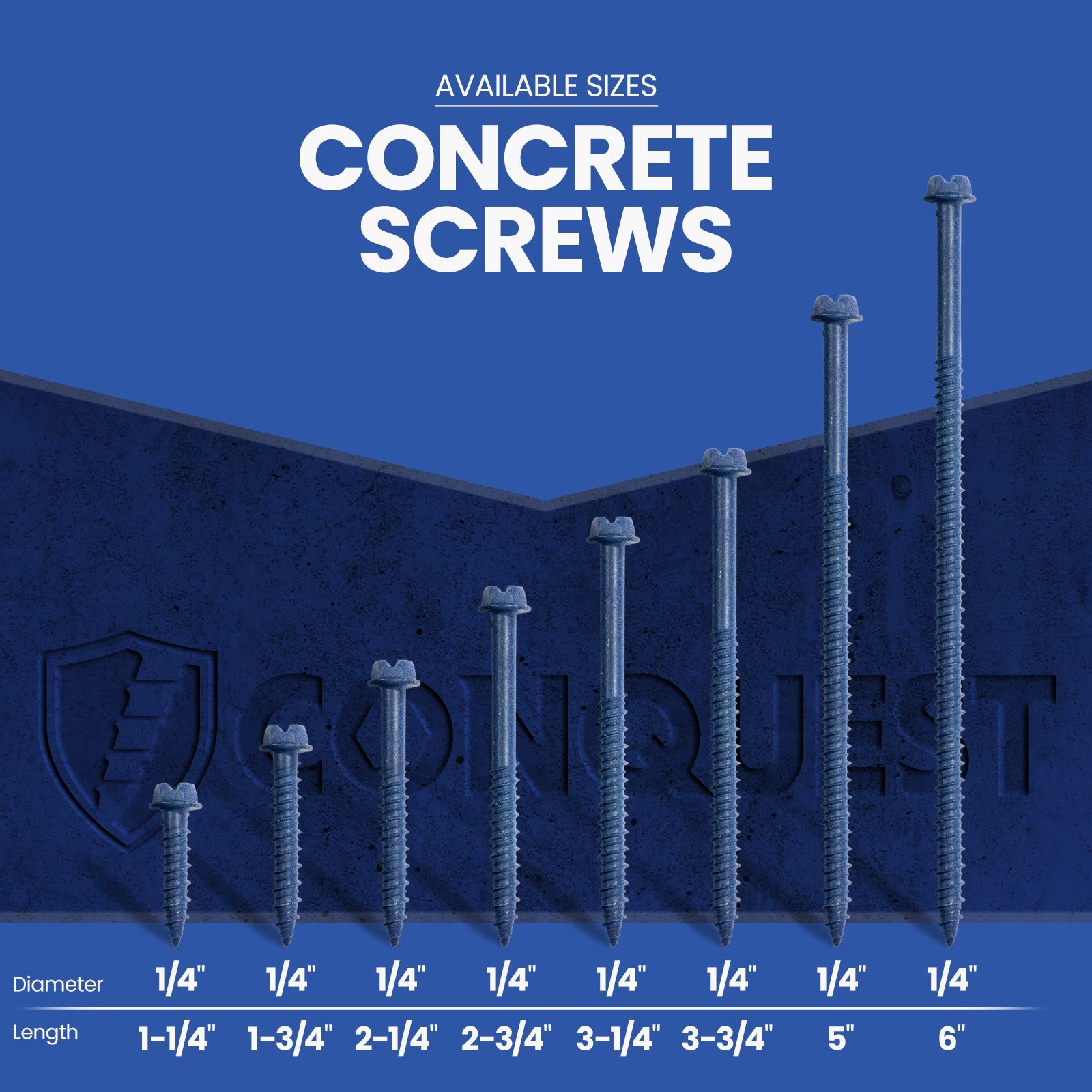 Available in 8 lengths