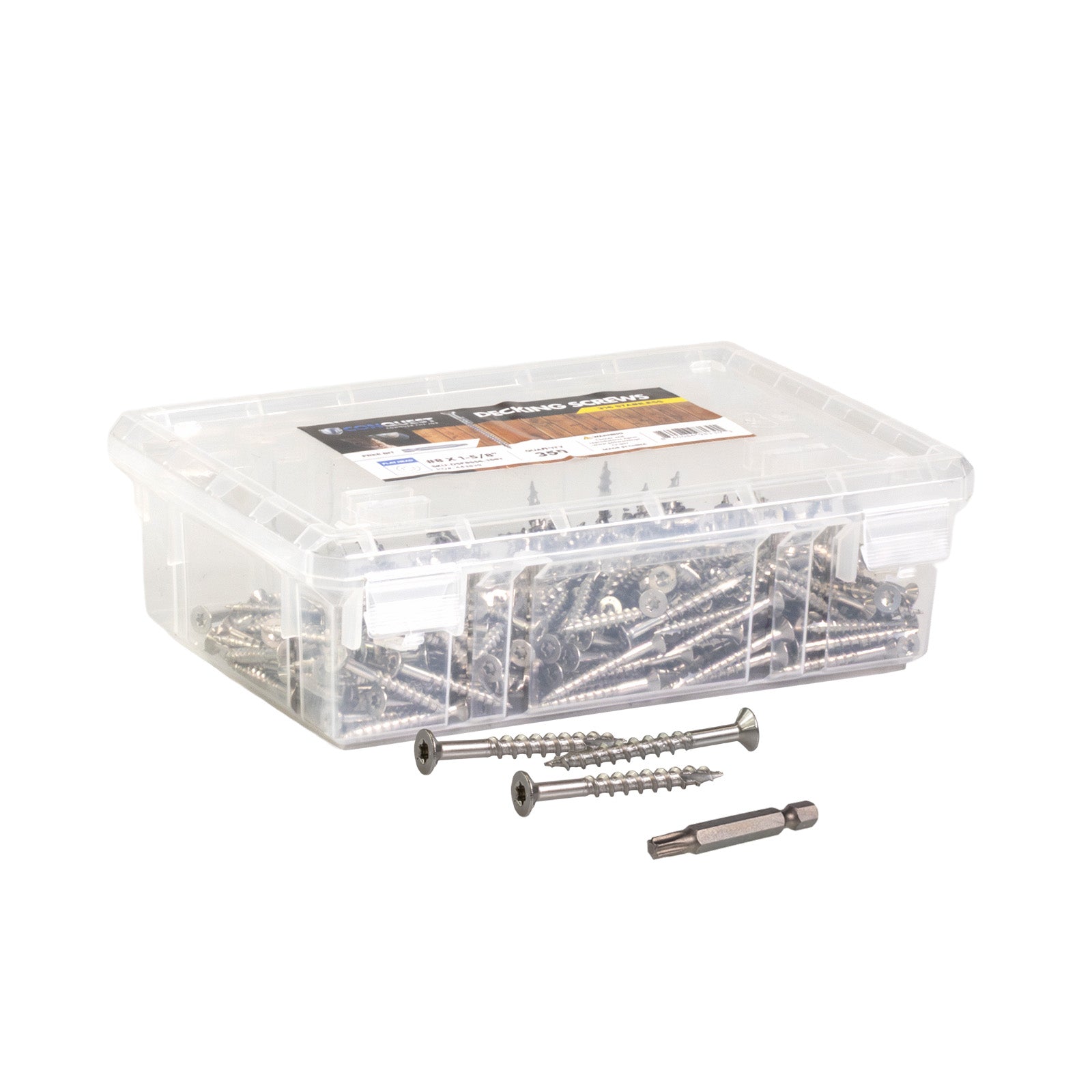#8 x 1-5/8" Conquest T20 Bugle Head Deck Screws - 304 Stainless Steel, Pkg. 350