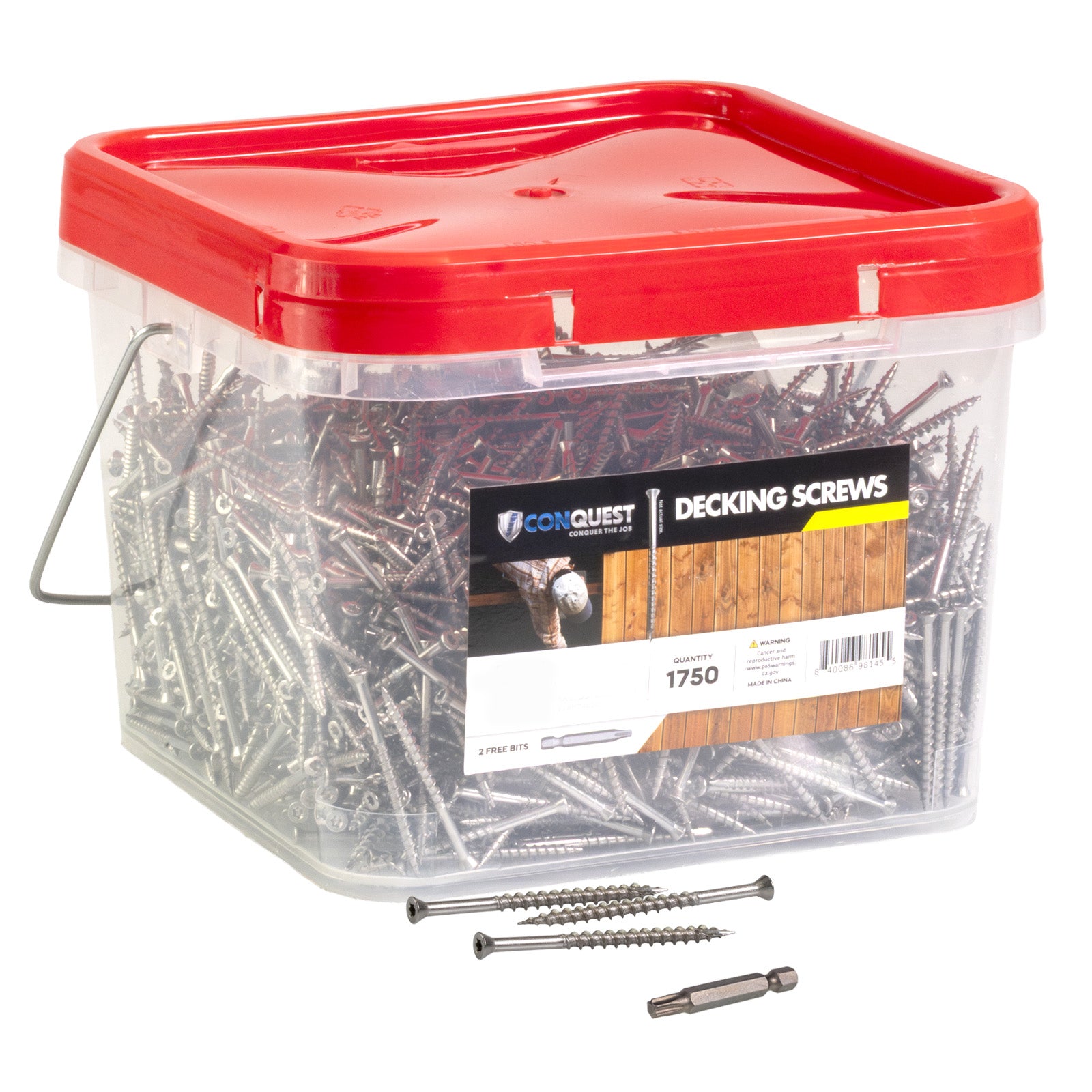 #7 x 2-1/4" Conquest T15 Trim Head Deck Screws - 316 Stainless Steel, Pkg. 1,750