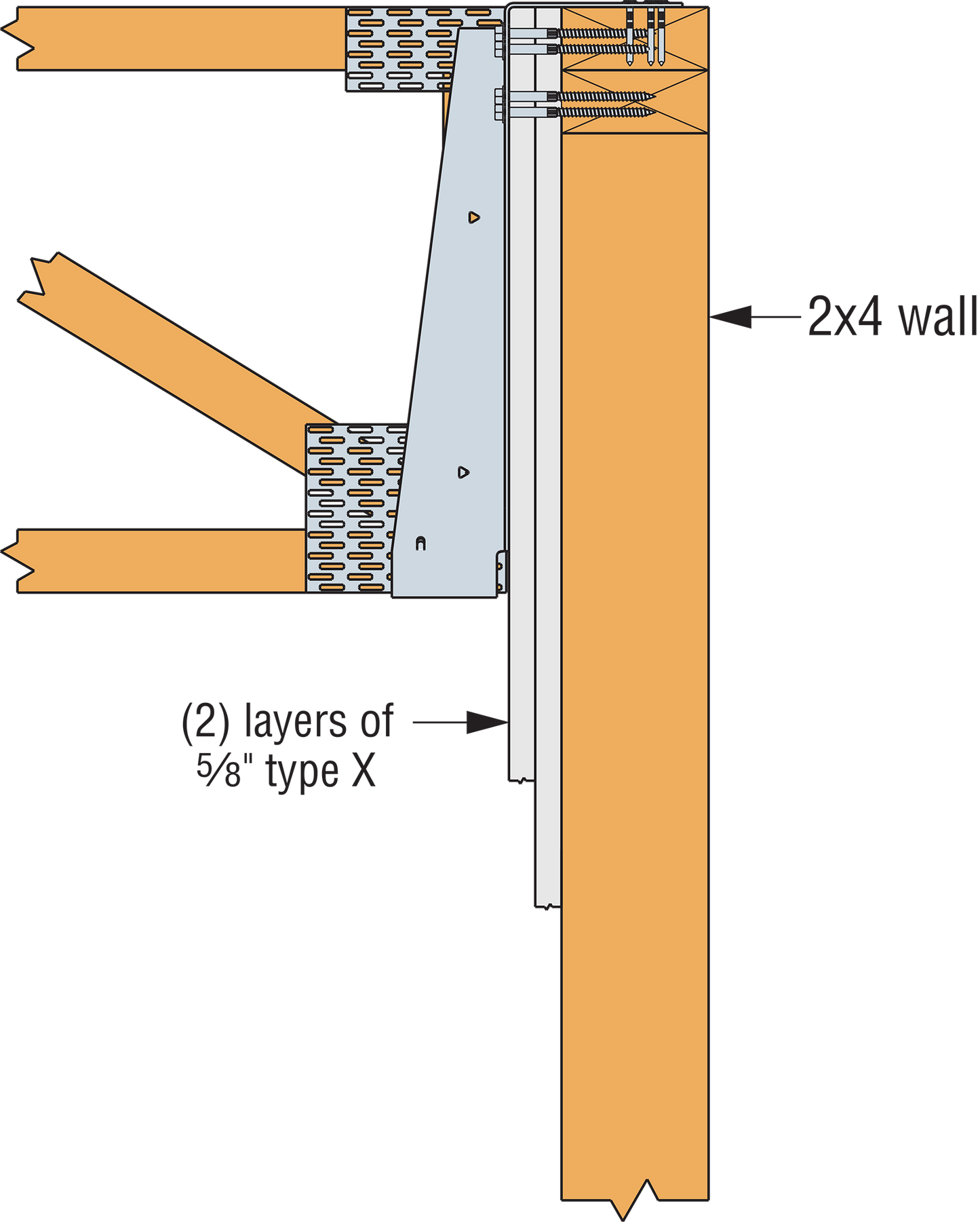 Simpson DU2.1/11.88 Drywall Face Mount Hanger w/SDS Screws - G90 Galvanized, Made to Order Non-Returnable