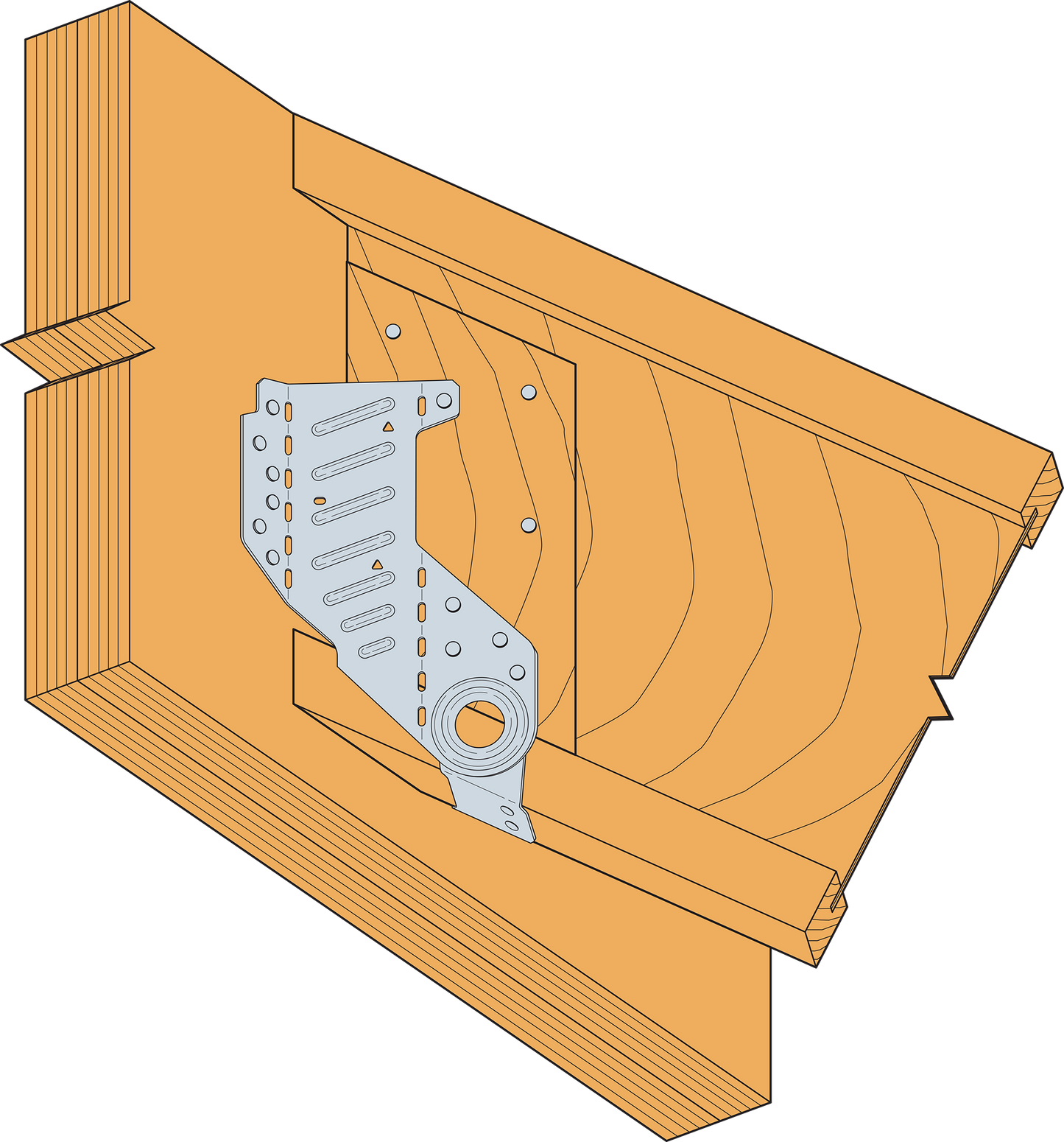 Simpson LSSR28Z Field Adjustable Rafter Hanger- ZMAX Finish