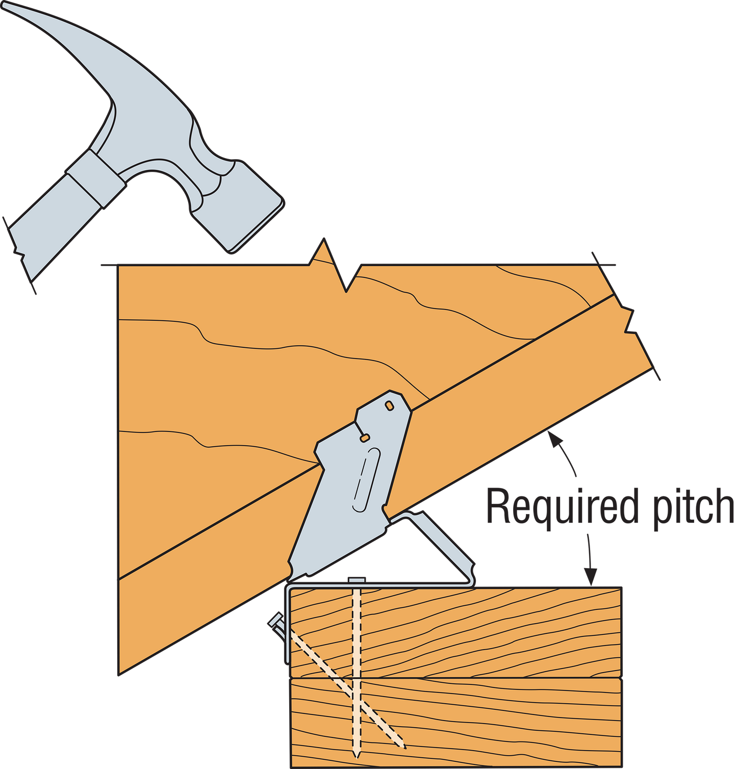 Simpson VPA4 3-1/2" Joist Variable Pitch Connector - G90 Galvanized
