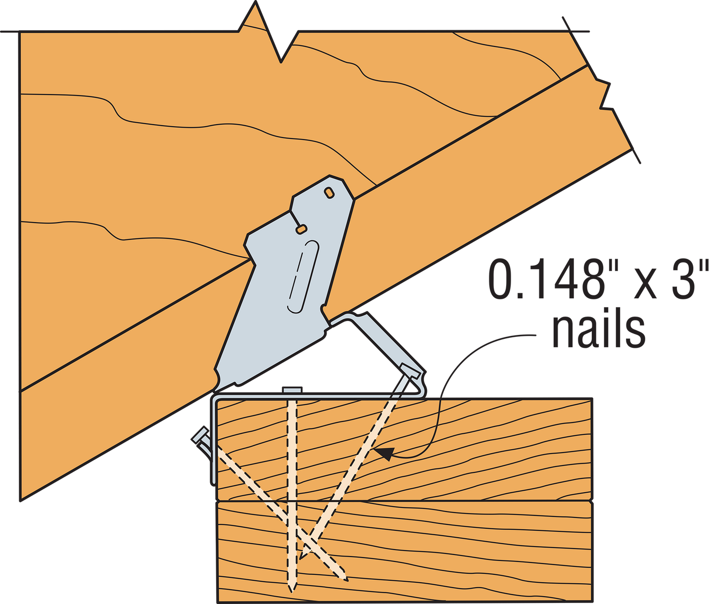 Simpson VPA4 3-1/2" Joist Variable Pitch Connector - G90 Galvanized