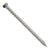 Metal screw with threading on a white background