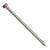 Metal screw with a brown head on a white background