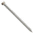 Metal screw with a threaded shaft and gray head on a white background