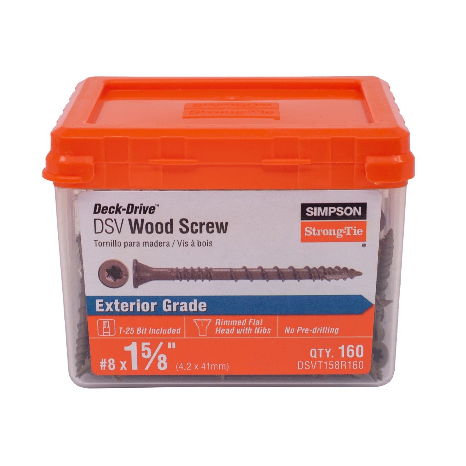 Simpson DSV Tan wood screw packaging