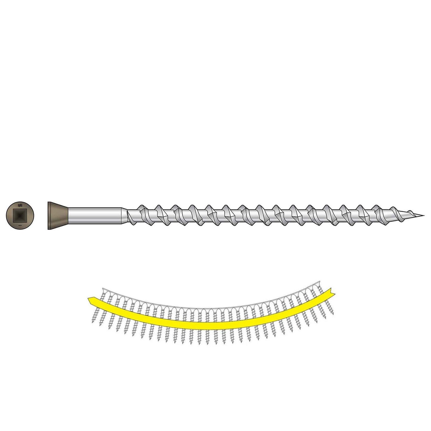 #7 x 2-1/2" Quik Drive 305 Stainless Trim Head Deck Screw - Brown 05, Pkg 1000