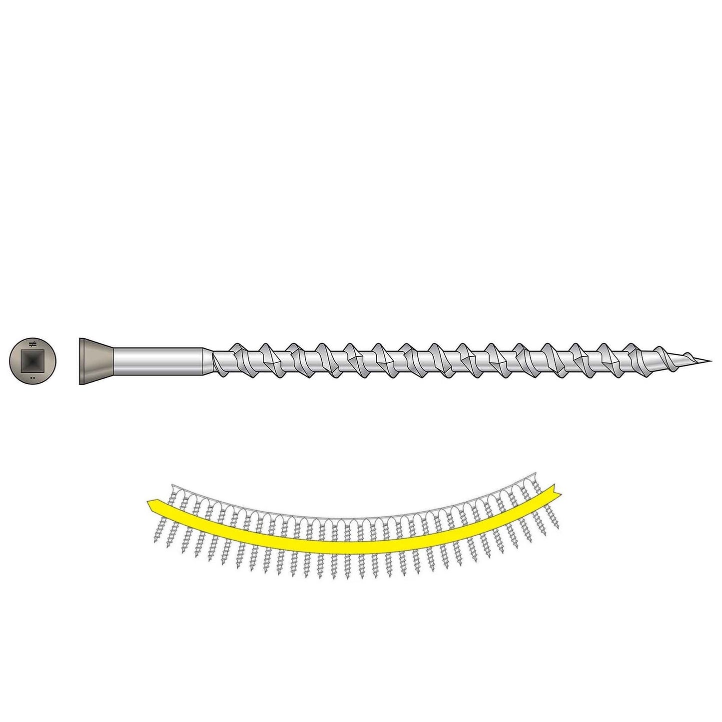 #7 x 2-1/2" Quik Drive 305 Stainless Trim Head Deck Screw - Gray 01, Pkg 1000