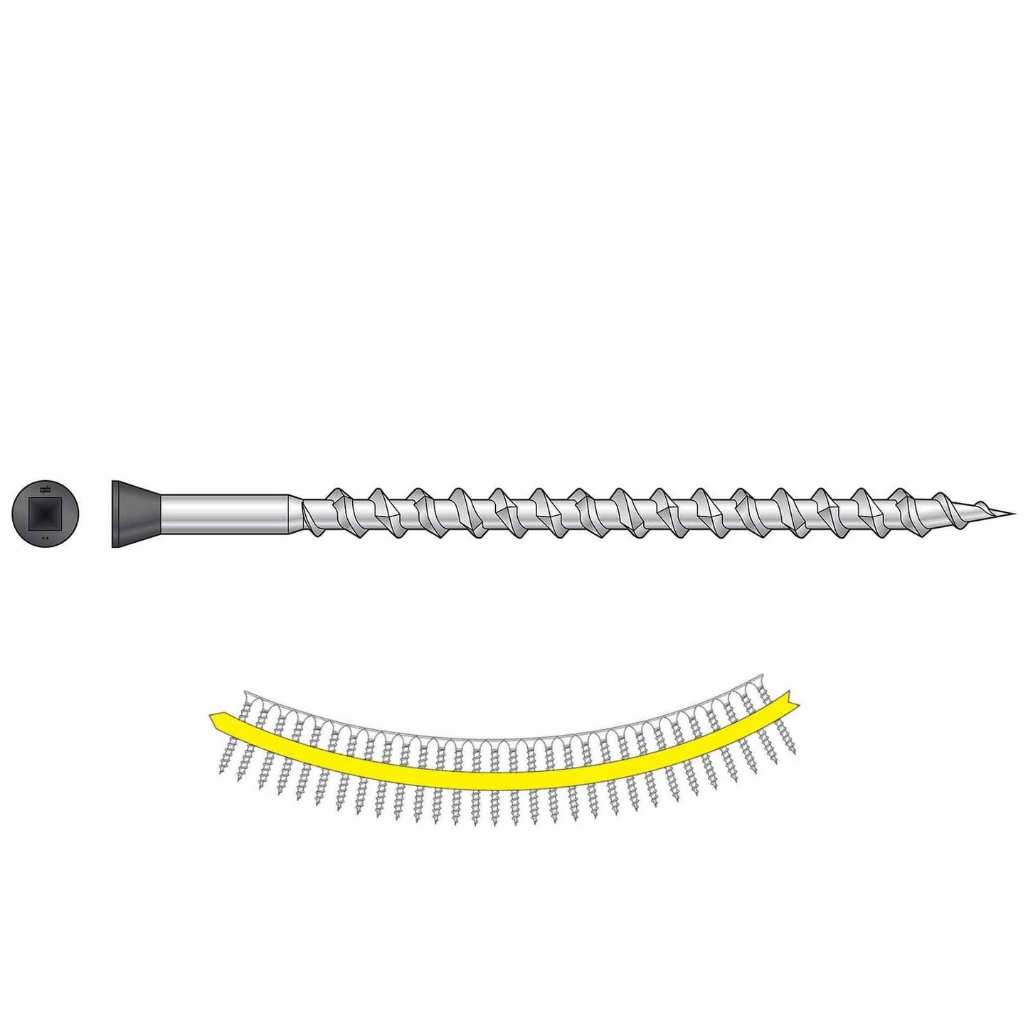 #7 x 2-1/2" Quik Drive 305 Stainless Trim Head Deck Screw - Gray 04, Pkg 1000