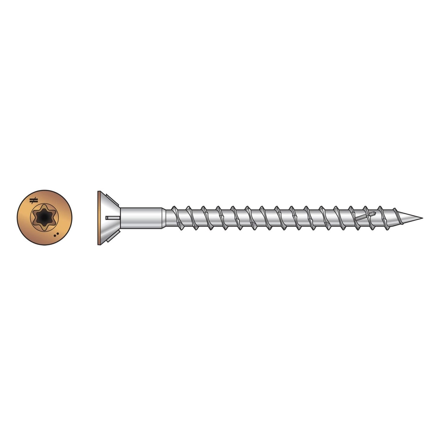 DWP Flat Head Wood Screw - Tan