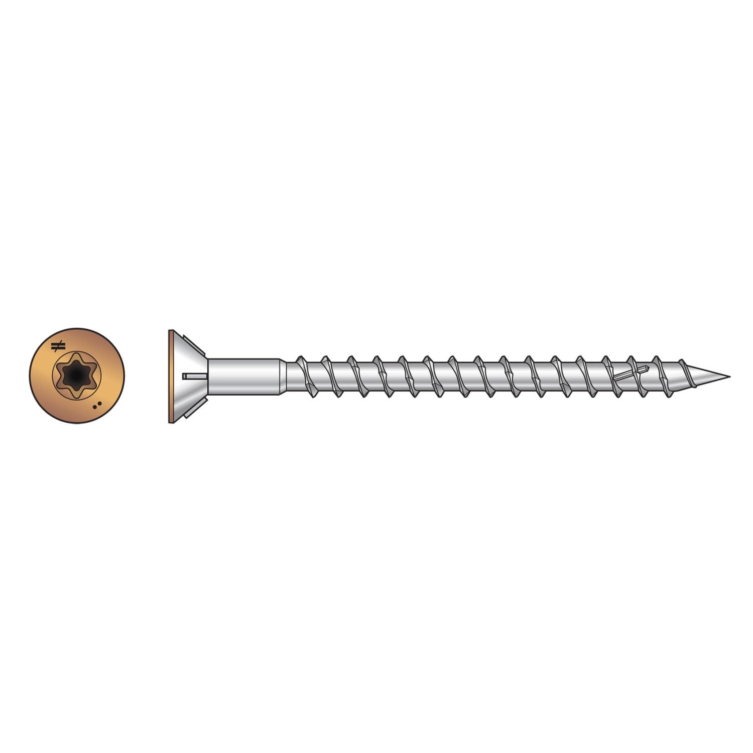 DWP Flat Head Wood Screw - Tan