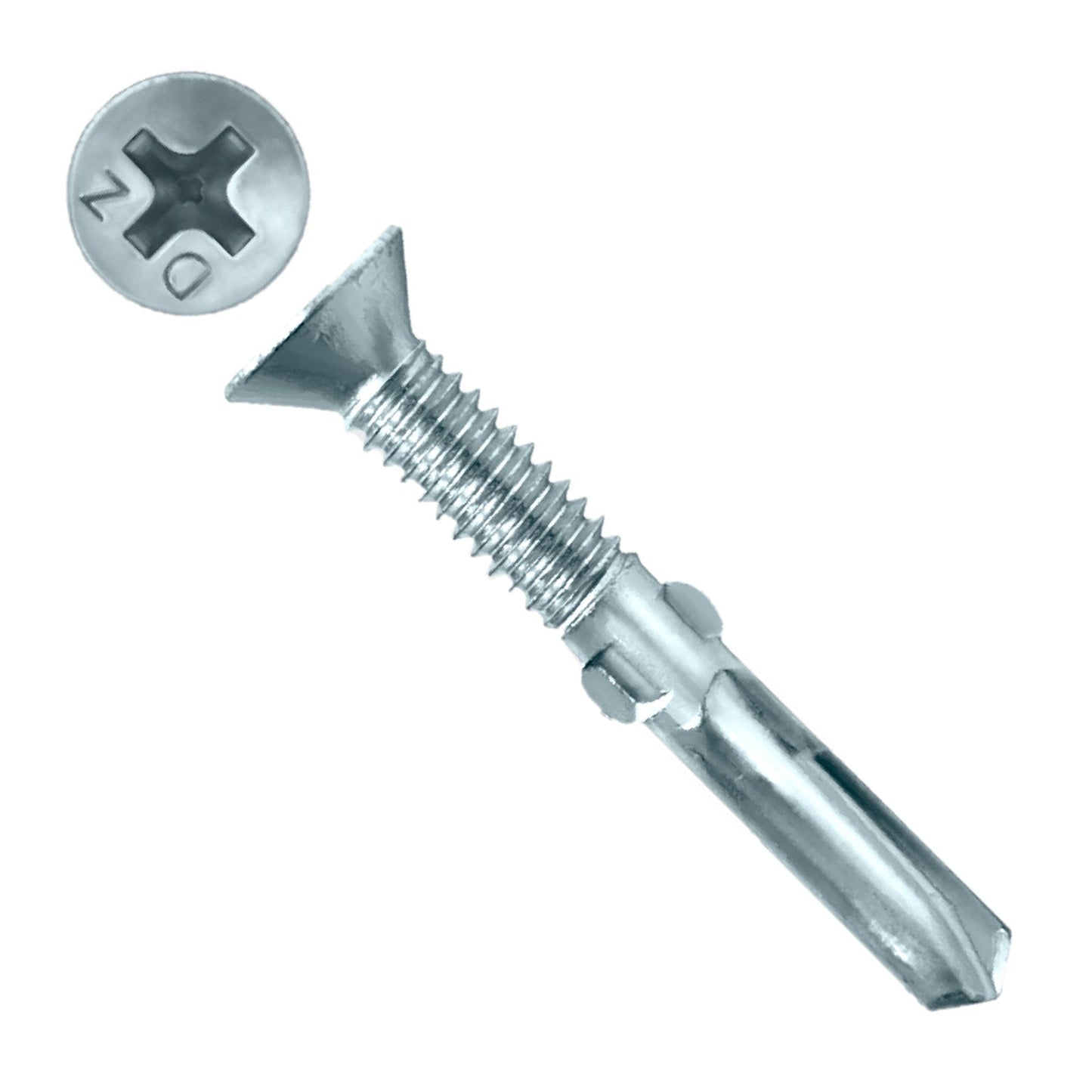 Daggerz self drilling metal screw with wings and phillips flat head