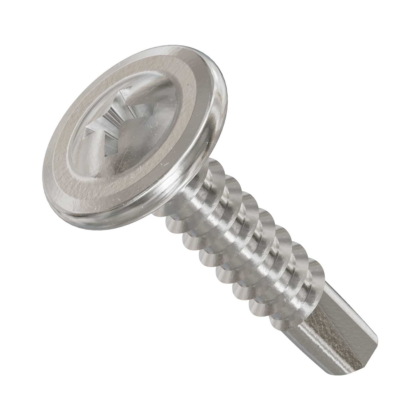 #8 x 1-1/4" Self-Drilling Wire-Lath Modified Truss-Head Screw - 410 Stainless Steel, Pkg 100