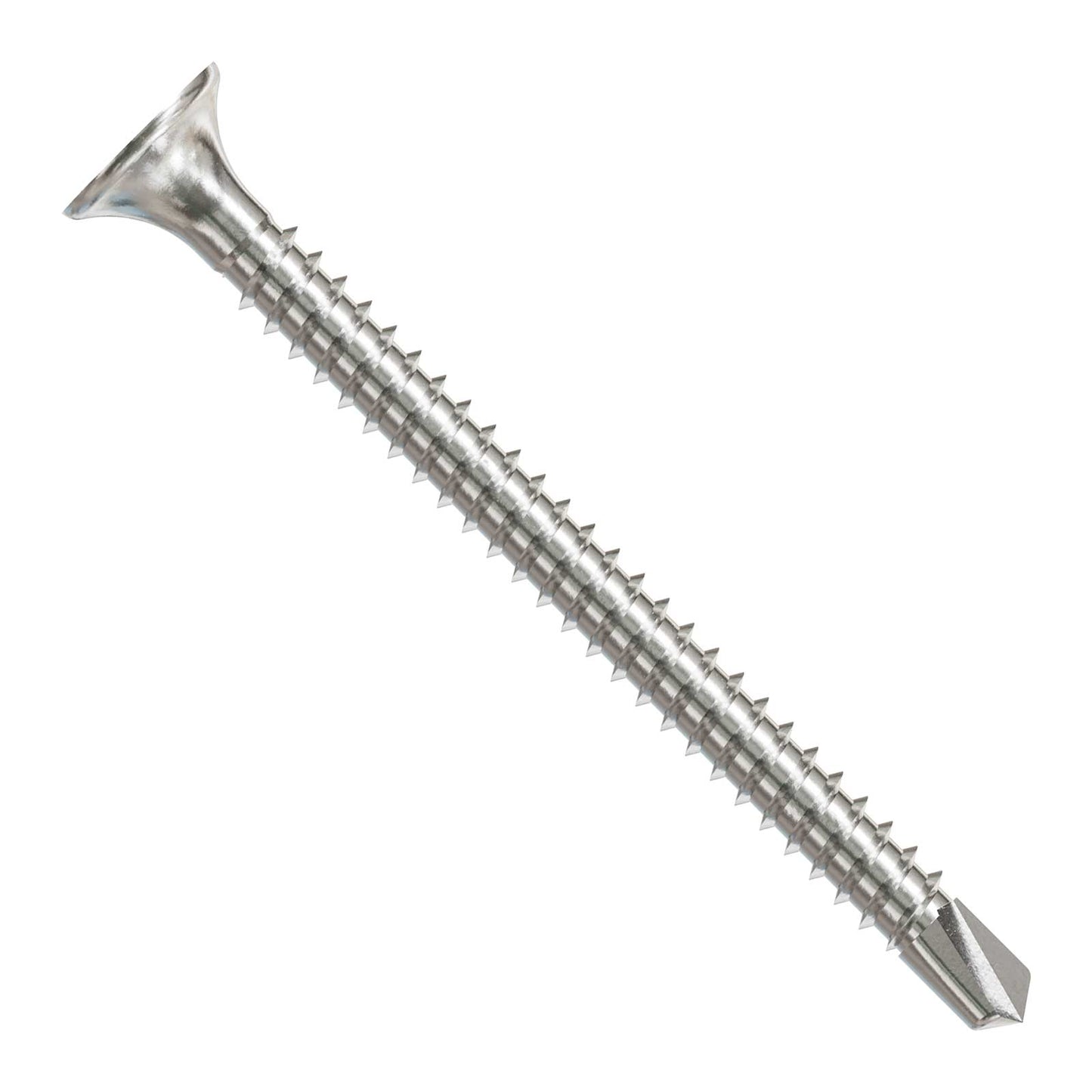 #8 x 2" Square Drive Self-Drilling Bugle-Head Screw - 410 Stainless Steel
