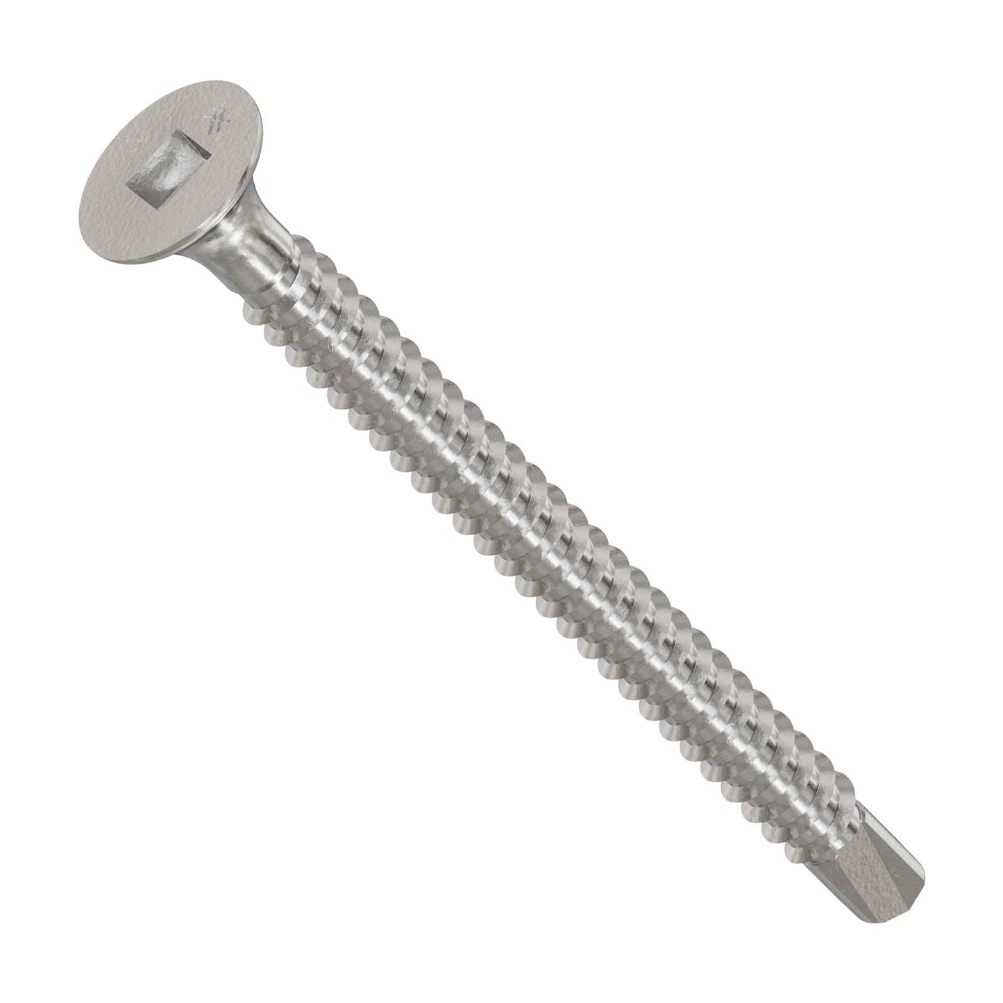 #8 x 2" Square Drive Self-Drilling Bugle-Head Screw - 410 Stainless Steel