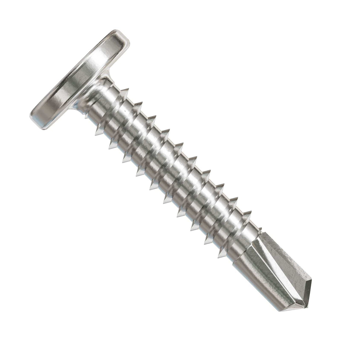 #10 x 1" Square Drive Self-Drilling Pancake-Head Screw - 410 Stainless Steel