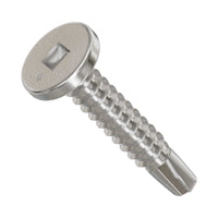 #10 x 1" Square Drive Self-Drilling Pancake-Head Screw - 410 Stainless Steel