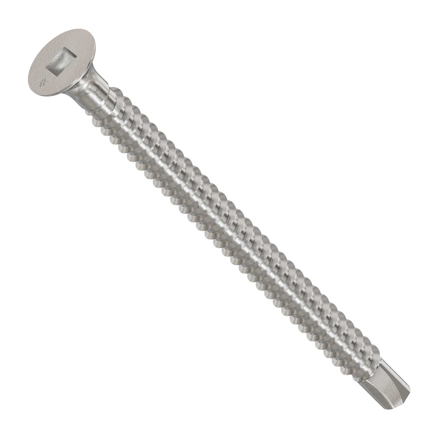 #10 x 2-1/2" Square Drive Self-Drilling Bugle-Head Screw - 410 Stainless Steel