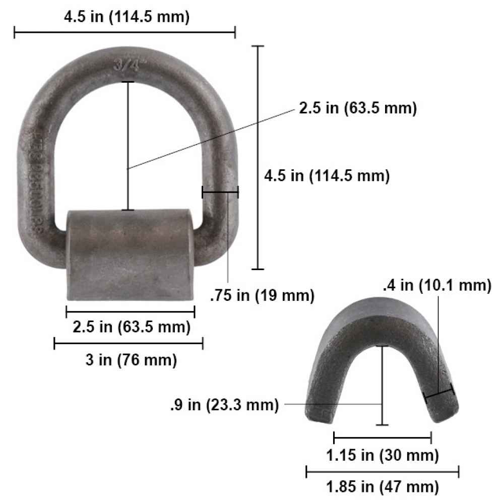 Lashing Ring Weld On 3/4" x 26,500 Lbs Forged Mounting Ring - image 2