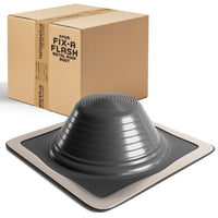 Fix-A-Flash Closed Top Square EPDM Pipe Flashing Boot for Metal Roof, Black