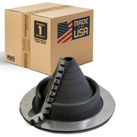 #1 Roofjack Round Retrofit EPDM Pipe Flashing Boot for Metal Roof, Black