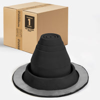 #1 Roofjack Round EPDM Pipe Flashing Boot for Metal Roof, Black