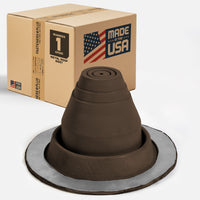 #1 Roofjack Round EPDM Pipe Flashing Boot for Metal Roof, Brown