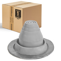 #1 Roofjack Round EPDM Pipe Flashing Boot for Metal Roof, Gray