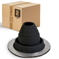 #2 Roofjack Round EPDM Pipe Flashing Boot for Metal Roof, Black