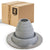 #2 Roofjack Round EPDM Pipe Flashing Boot for Metal Roof, Gray