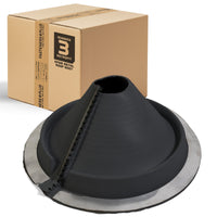 #3 Roofjack Round Retrofit EPDM Pipe Flashing Boot for Metal Roof, Black