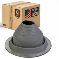 #4 Roofjack Round EPDM Pipe Flashing Boot for Metal Roof, Dark Gray