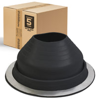 #5 Roofjack Round EPDM Pipe Flashing Boot for Metal Roof, Black