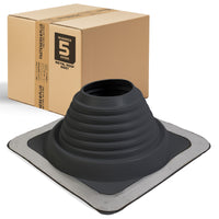 #5 Roofjack Square EPDM Pipe Flashing Boot for Metal Roof, Black