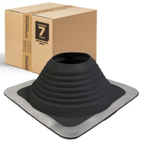 #7 Roofjack Square EPDM Pipe Flashing Boot for Metal Roof, Black