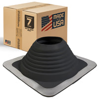 #7 Roofjack Square EPDM Pipe Flashing Boot for Metal Roof, Black