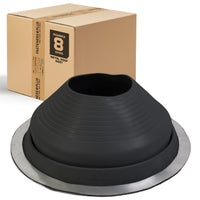 #8 Roofjack Round EPDM Pipe Flashing Boot for Metal Roof, Black