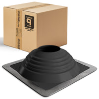 #9 Roofjack Square EPDM Pipe Flashing Boot for Metal Roof, Black