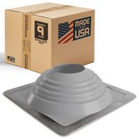 #9 Roofjack Square EPDM Pipe Flashing Boot for Metal Roof, Gray