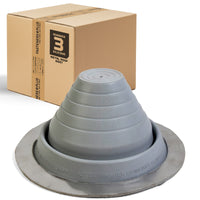 #3 Roofjack Round Silicone Pipe Flashing Boot for Metal Roof, Gray