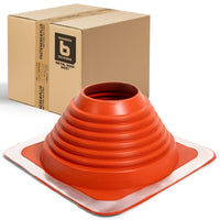 #6 Roofjack Square Silicone Pipe Flashing Boot for Metal Roof, Red