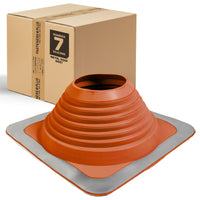 #7 Roofjack Square Silicone Pipe Flashing Boot for Metal Roof, Red