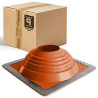 #9 Roofjack Square Silicone Pipe Flashing Boot for Metal Roof, Red