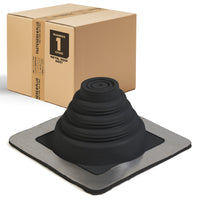 #1 Roofjack Square EPDM Pipe Flashing Boot for Metal Roof, Black