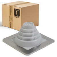 #1 Roofjack Square EPDM Pipe Flashing Boot for Metal Roof, Gray