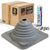 #2 Square EPDM Metal Roof Pipe Boot w/Install Kit, Gray